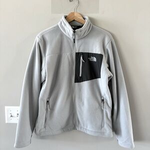 The North Face Fuzzy Sherpa Lined Interior and Fleece Exterior - Light Gray/Blue